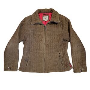 Vintage Pacific Trail Corduroy Full Zip Quilted Filled Jacket Brown Womens Large
